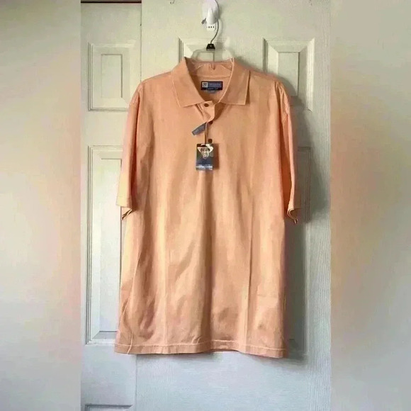 Jos. A Bank Leadbetter Gold NWT peach polo short Shirt SIZE Large - Picture 6 of 10